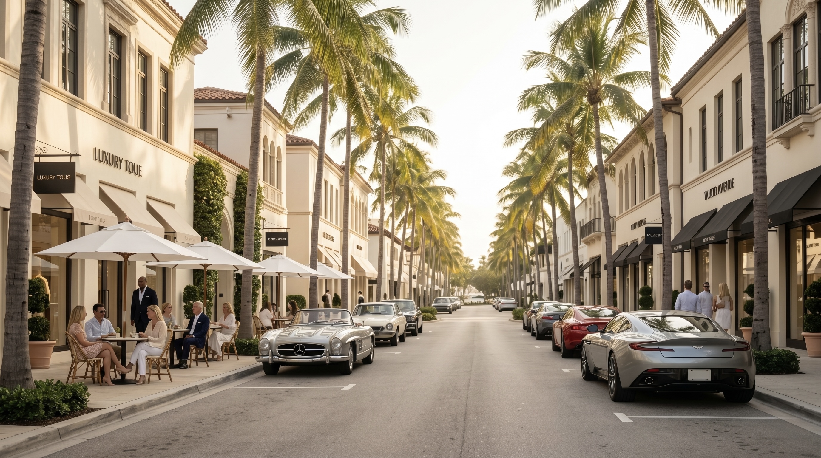 Luxury shopping district in Palm Beach, South Florida